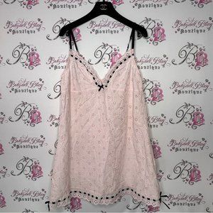 Blush babydoll dress floral ribbon black bow ties sweet coquette baby pink luxe